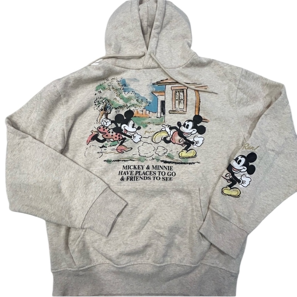 Disney Cream Hoodie with Mickey‎ Mouse Design